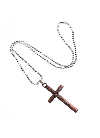 Jesus Christ Cross Copper Metal Pendant